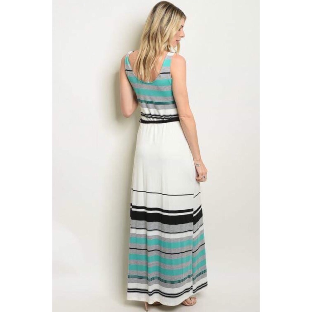 Lelis Boutique Brand Maxi Stripe Dress Tie Belt - Picture 2 of 5